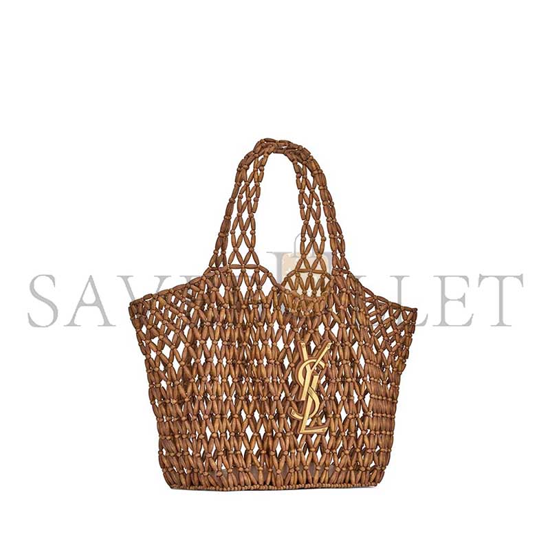 YSL ICARE MEDIUM IN WOOD BEADS 862071KAAAZ9384 (31*28*16cm)